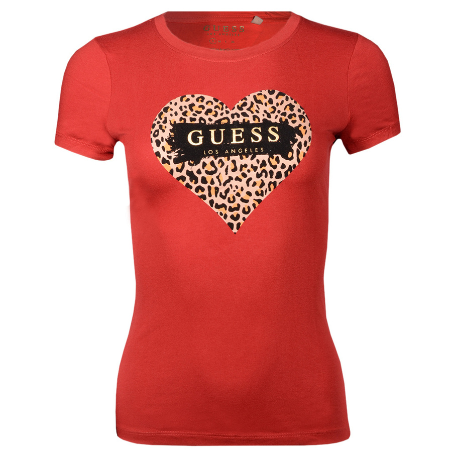 T-Shirt Damski GUESS W1YIOQ R8G00 Czerwony