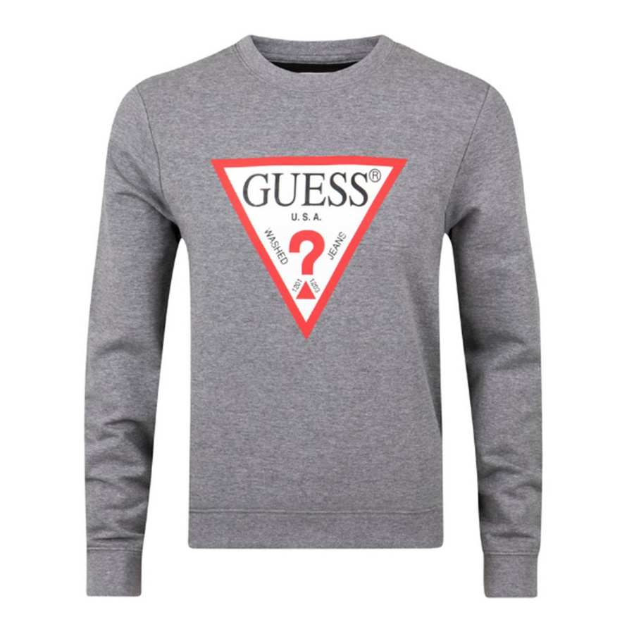 Bluza Męska GUESS LOGO Slim Fit Szara