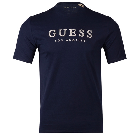 T-Shirt Męski GUESS Logo X3RI01 KAK90 Granatowy