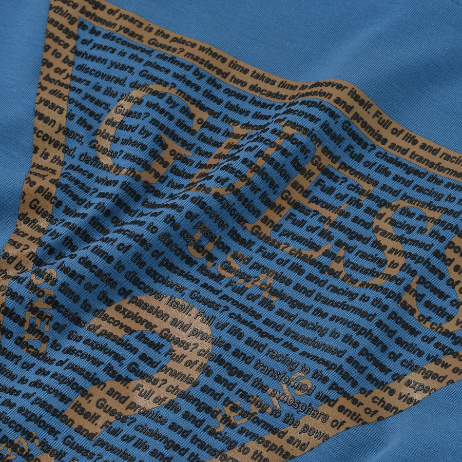 T-Shirt Męski GUESS Logo M1RI28 J1311 Niebieski