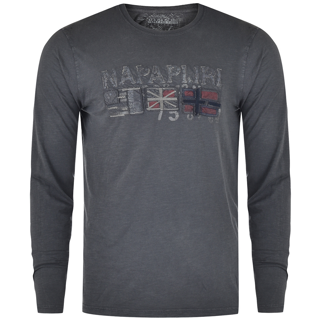 Longsleeve Męski NAPAPIJRI Szary N0YHX4 Szary