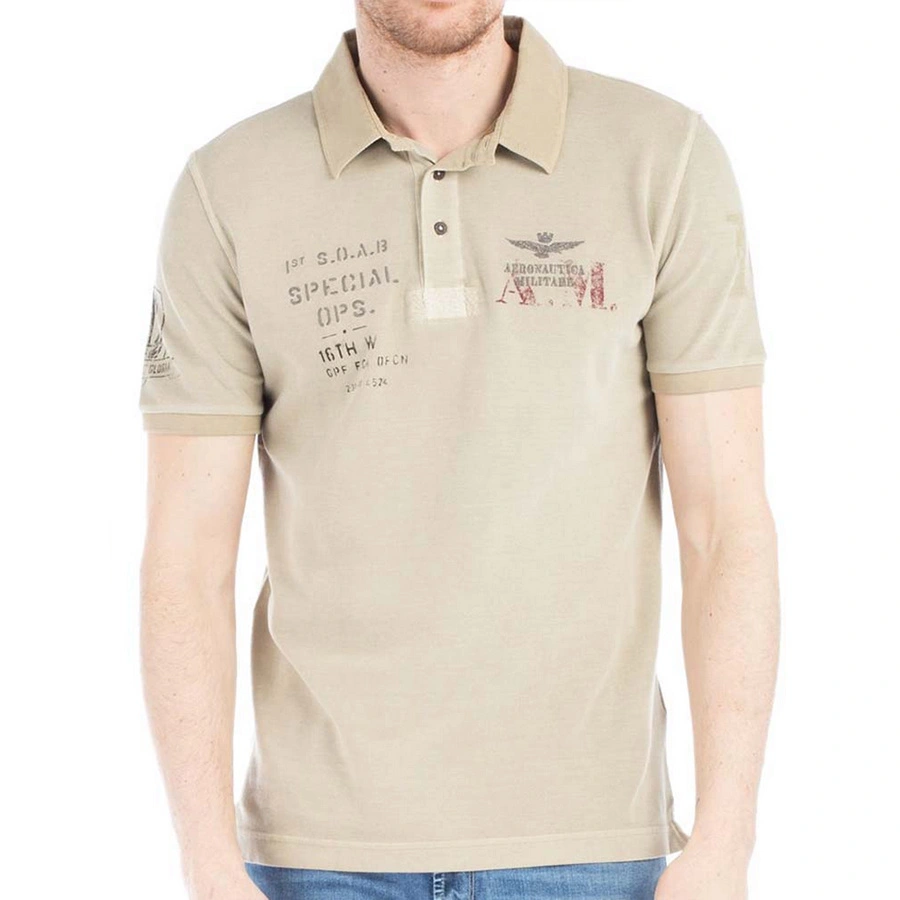 Koszulka Polo Aeronautica Militare 181PO1233P135 Beżowa