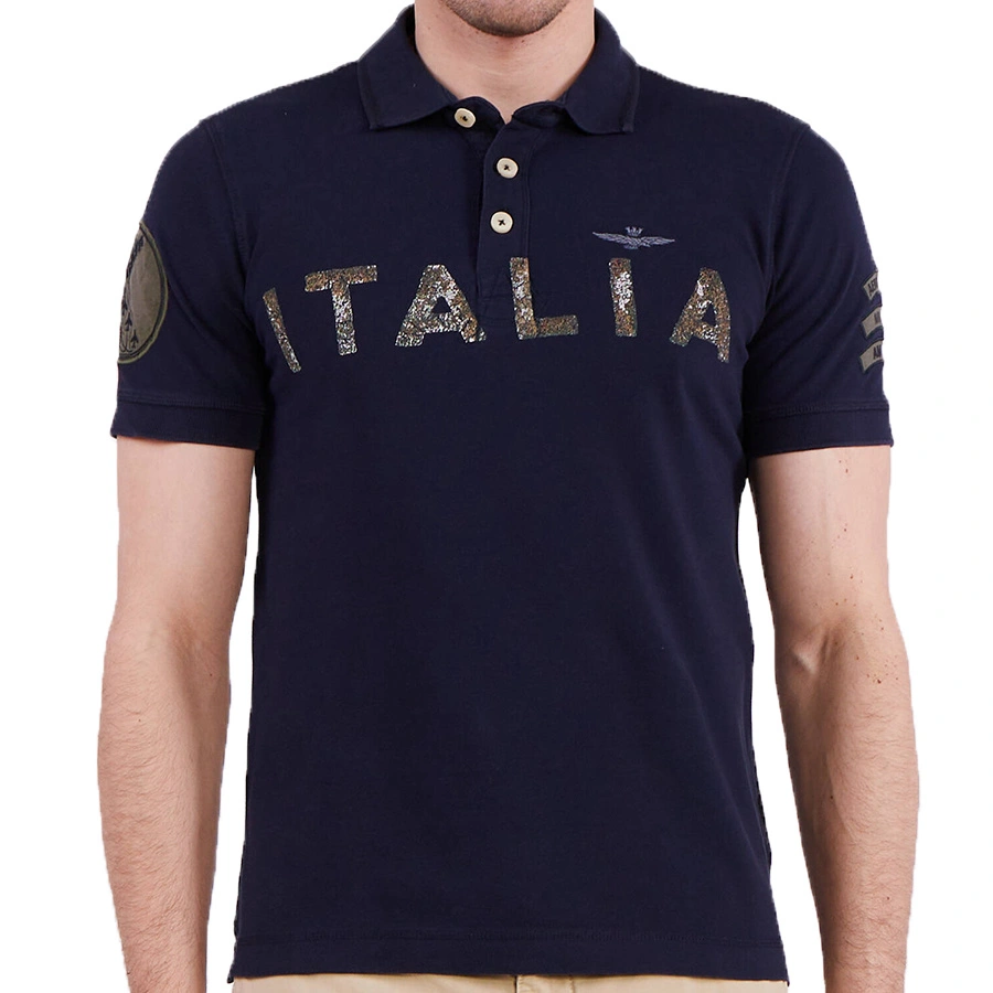 Koszulka Polo Aeronautica Militare 231PO1680P313 Granatowa