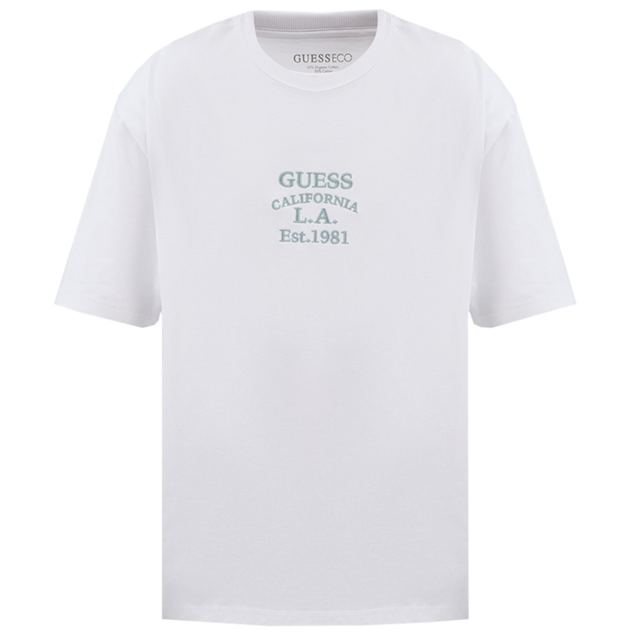 T-shirt Męski Logo GUESS M5RI35 K8FQ4 Biały