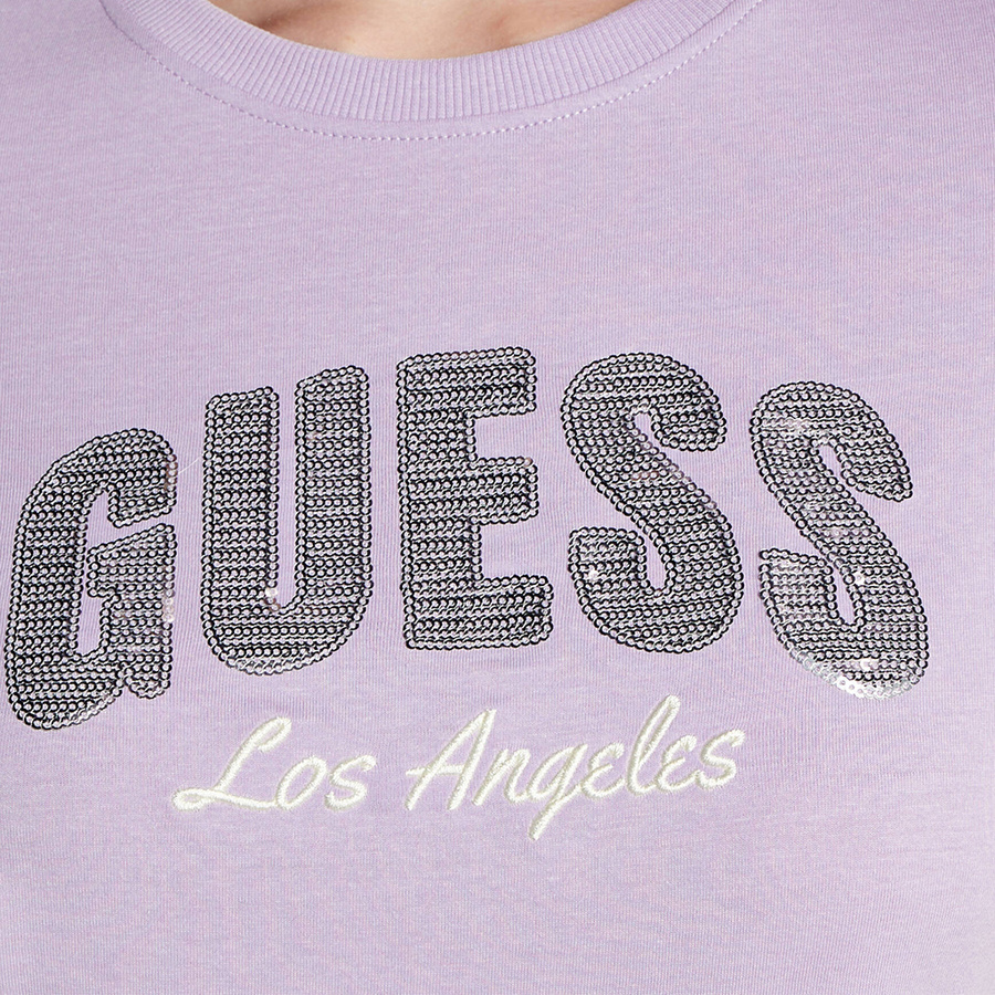 T-shirt Damski GUESS Logo W4GI31 I3Z14 Fioletowy