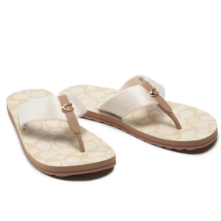 Japonki COACH Zoe Webbed C2978 Beżowy