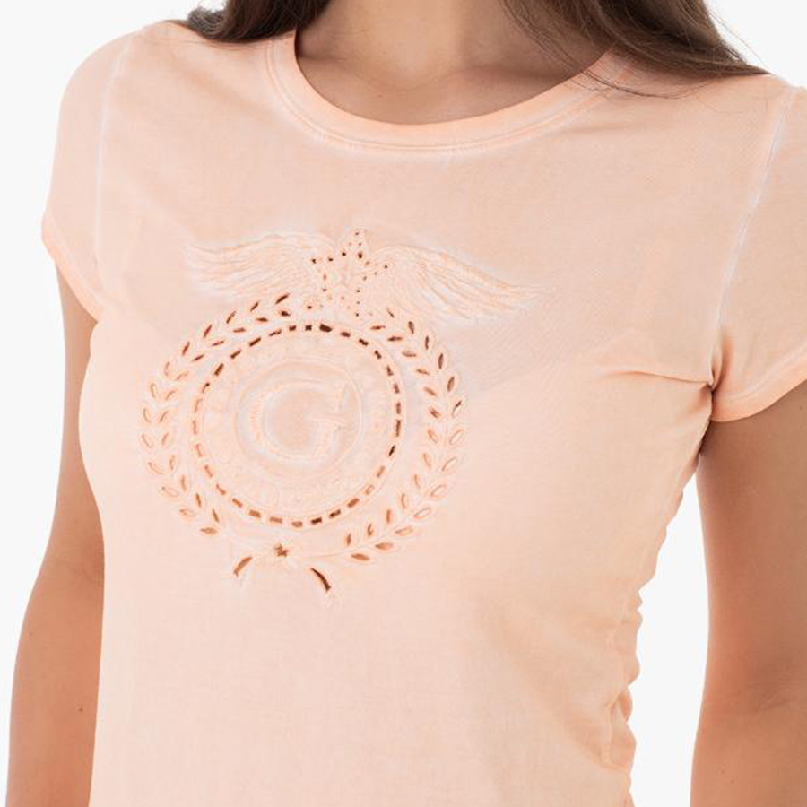 T-shirt Damski GUESS Logo W4GI36 KA0Q1 Pomarańczowy