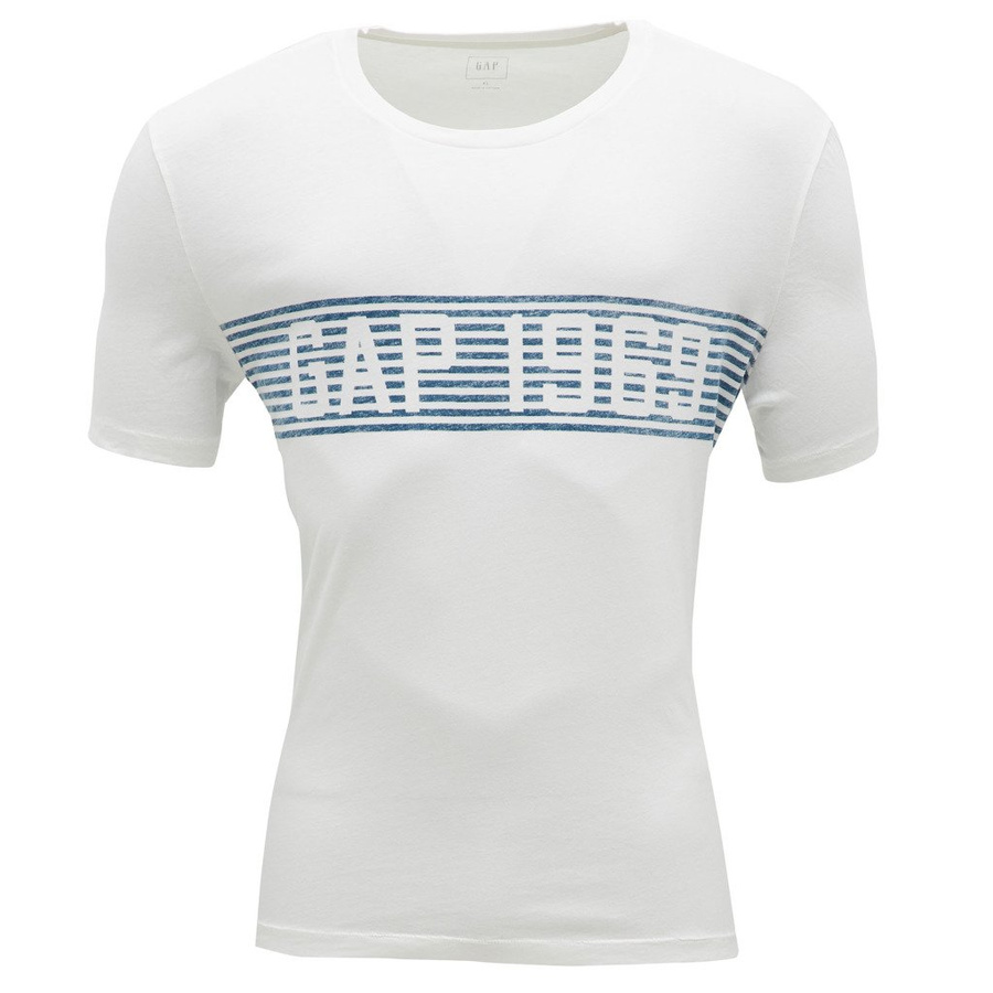 T-SHIRT KOSZULKA MĘSKI GAP BIAŁY LOGO NAPIS 1969