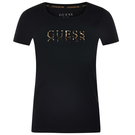 T-shirt Damski GUESS W2GI30 K9RM1 Napis Czarny