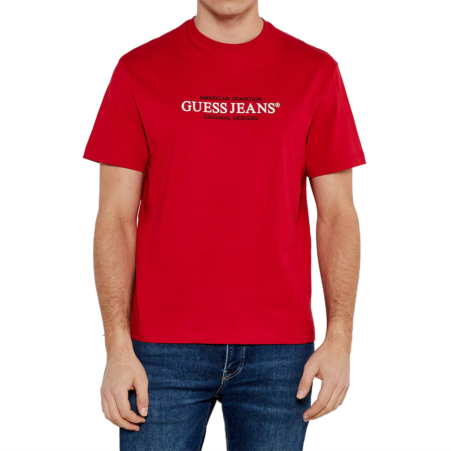 T-shirt Męski GUESS Jeans M4YI42 K8FQ4 Czerwony