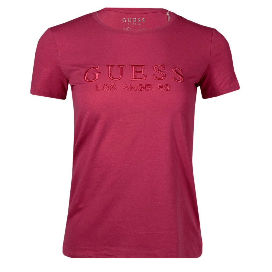 T-Shirt Damski GUESS Logo M1RI28 J1311 Bordowy