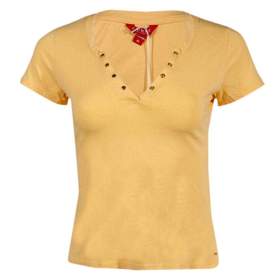 T-Shirt Damski GUESS Logo M1RI32 J1311 Żółty