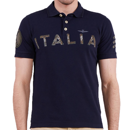 Koszulka Polo Aeronautica Militare 231PO1680P313 Granatowa