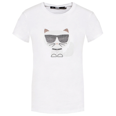 T-shirt KARL LAREGFELD Rhinestone 216W1732 Biały