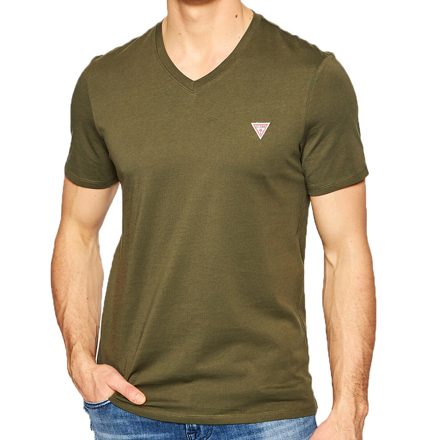 T-Shirt Meski GUESS M1RI37 I3Z11 Khaki Slim Fit