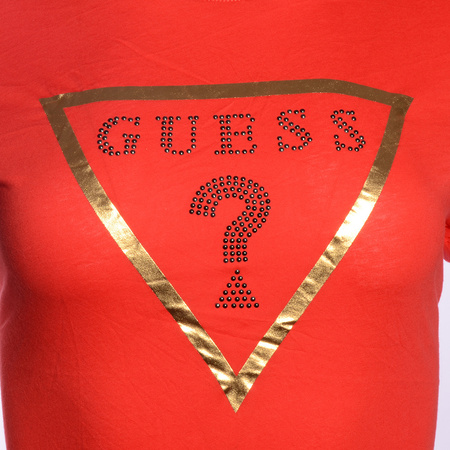 T-Shirt Damski GUESS Logo M1RI28 J1311 Czerwony