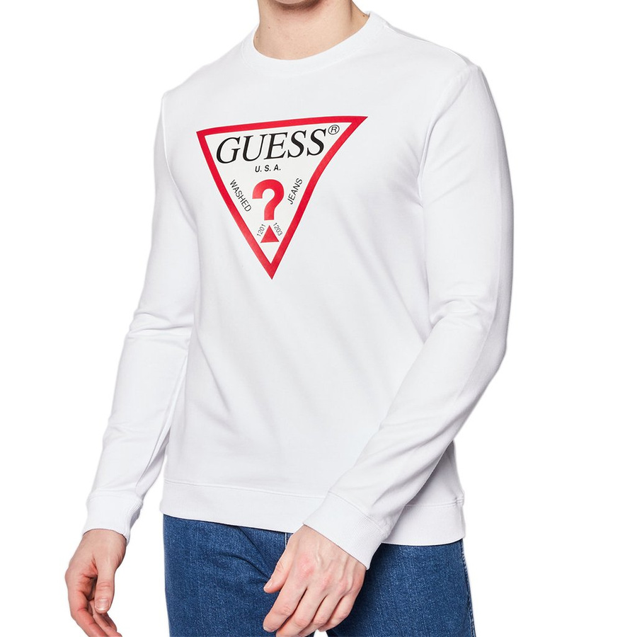 Bluza Męska GUESS LOGO Slim Fit Biały