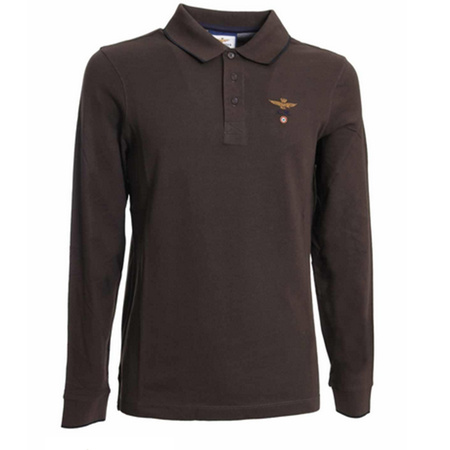Koszulka Polo Aeronautica Militare PO1313P82 Brązowa