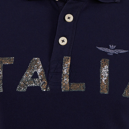 Koszulka Polo Aeronautica Militare 231PO1680P313 Granatowa