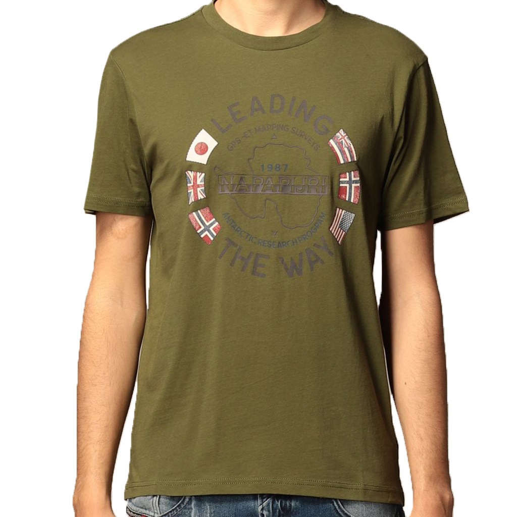 T-Shirt Męski NAPAPIJRI NP0A4F6P Khaki 