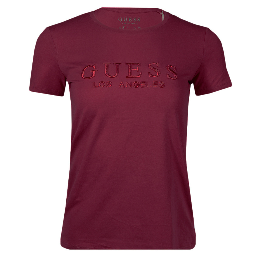 T-Shirt Damski GUESS Logo M1RI28 J1311 Bordowy