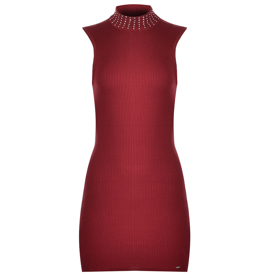 Sukienka Dzianinowa GUESS Q20K15 Z0615 Bordowy