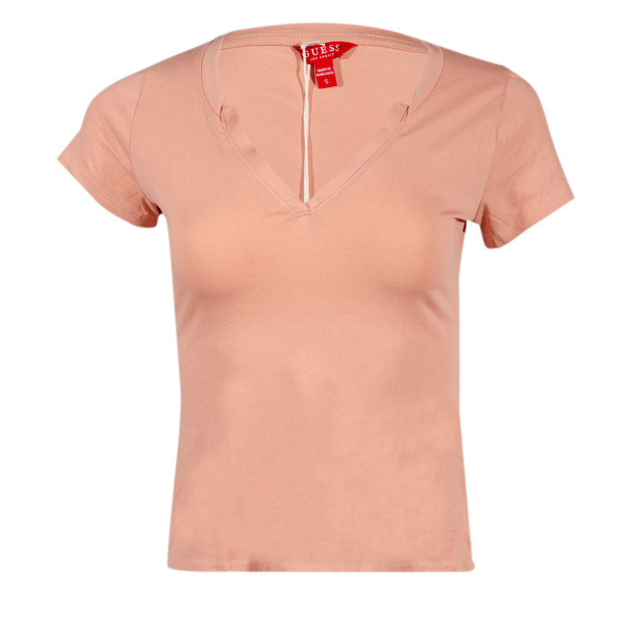 T-Shirt Damski GUESS Logo W1Y97 JA911 Różowy