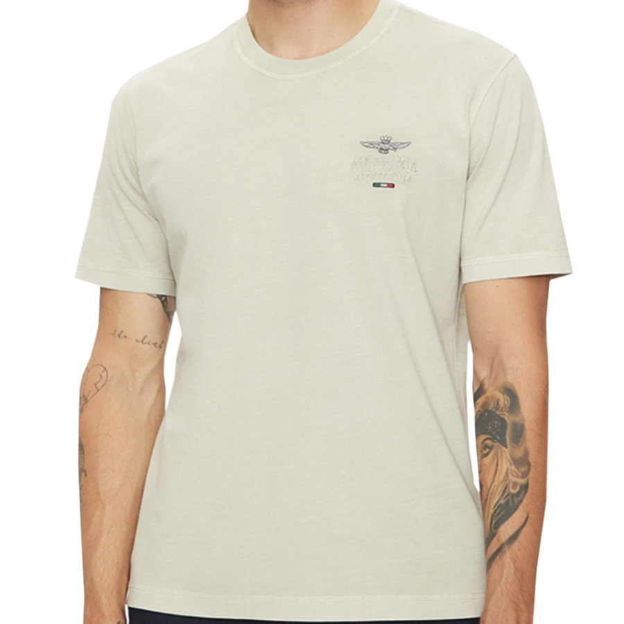 T-shirt Męski Aeronautica Militare 242TS2302J652 Beżowy