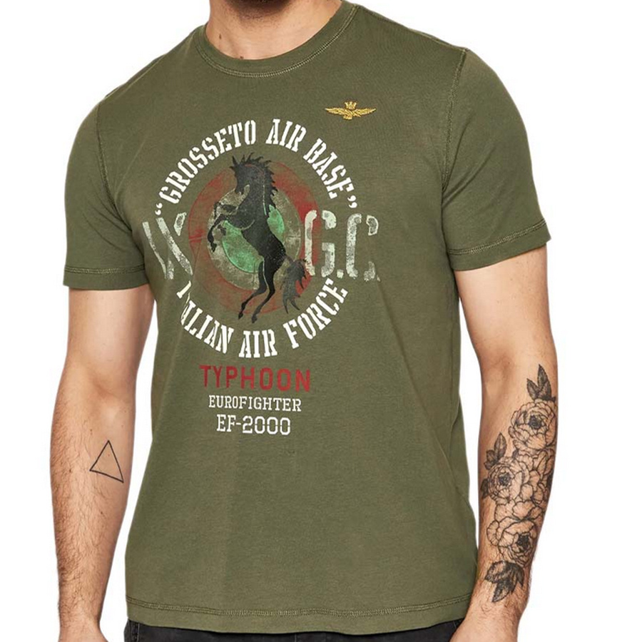 T-shirt Męski Aeronautica Militare TS1948 Khaki