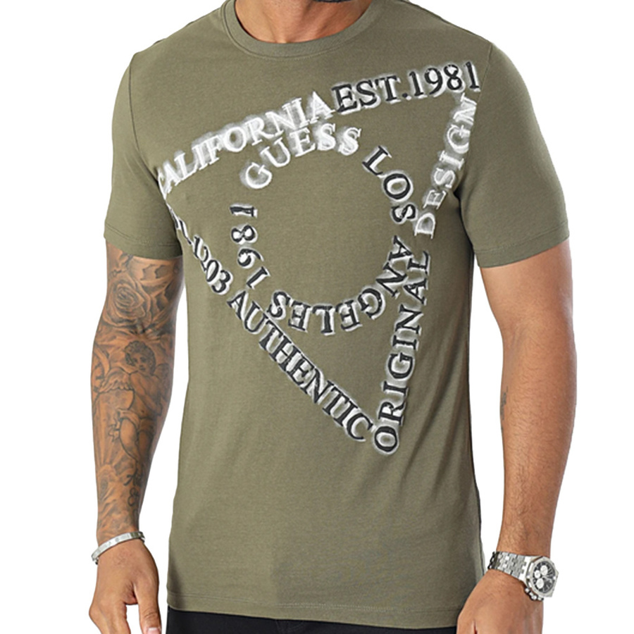 T-Shirt Męski GUESS Logo M3BI13 I3Z14 Khaki