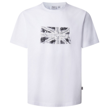 T-shirt Męski PEPE JEANS Flag PM509720 Biały