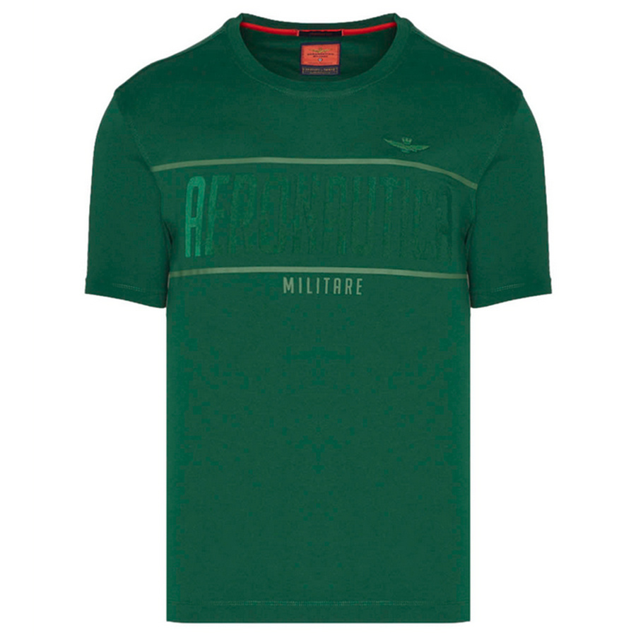 T-shirt Męski Aeronautica Militare 222TS2047J550 Zielony