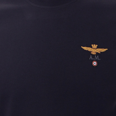 T-shirt Męski Aeronautica Militare 242TS1580J372 Granatowy