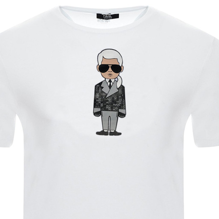 T-Shirt Meski KARL LAGERFELD KL20MTS01 Bialy