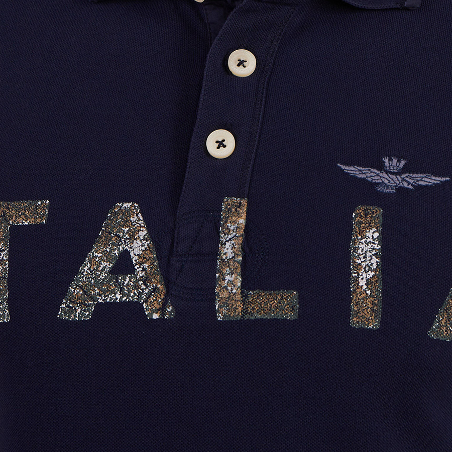 Koszulka Polo Aeronautica Militare 231PO1680P313 Granatowa