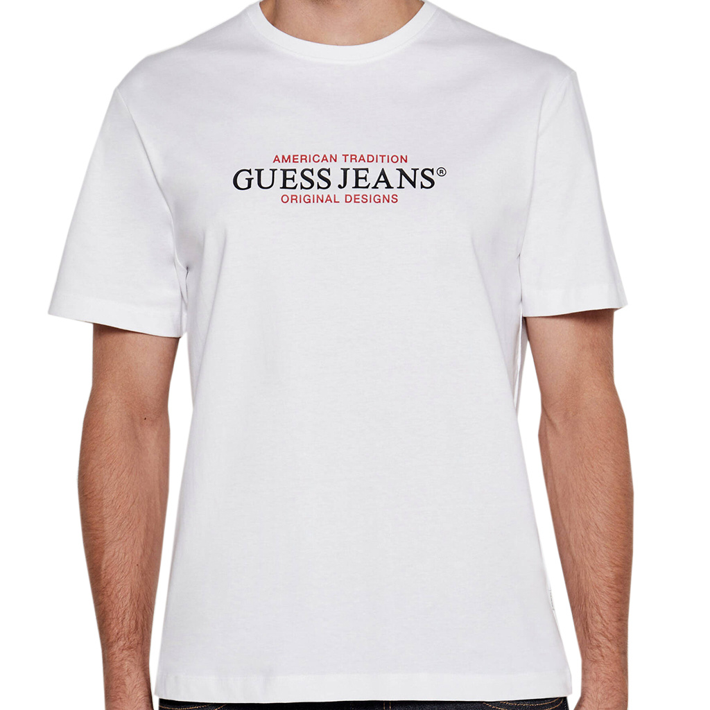 T-Shirt Męski GUESS Jeans M4YI42 K8FQ4 Biały