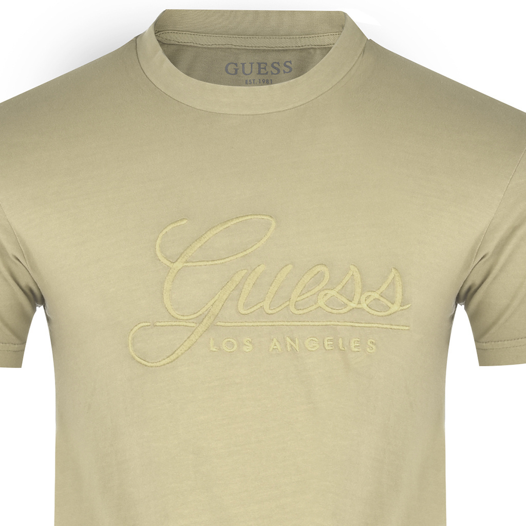T-shirt Męski GUESS M1BI26 K8FQ1 Beżowy 