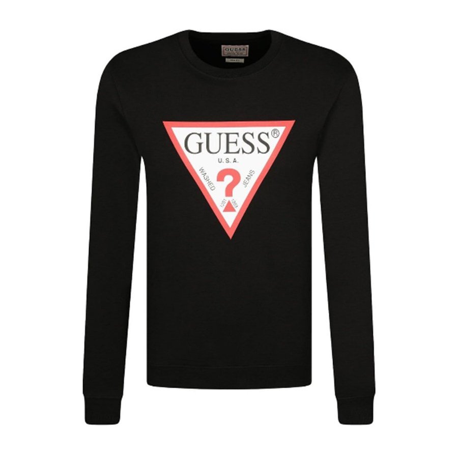 Bluza Męska GUESS LOGO Slim Fit Czarna