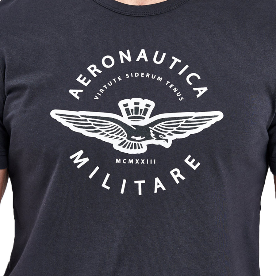 T-shirt Męski Aeronautica Militare 201TS1719J452 Granatowy