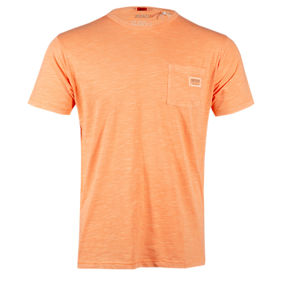T-Shirt Męski GUESS M3RI30 KBL31 Pomarańczowy