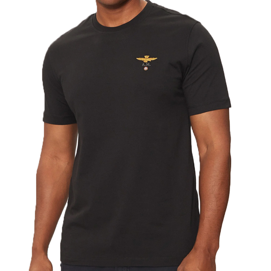 T-shirt Męski Aeronautica Militare 242TS1580J372 Czarny