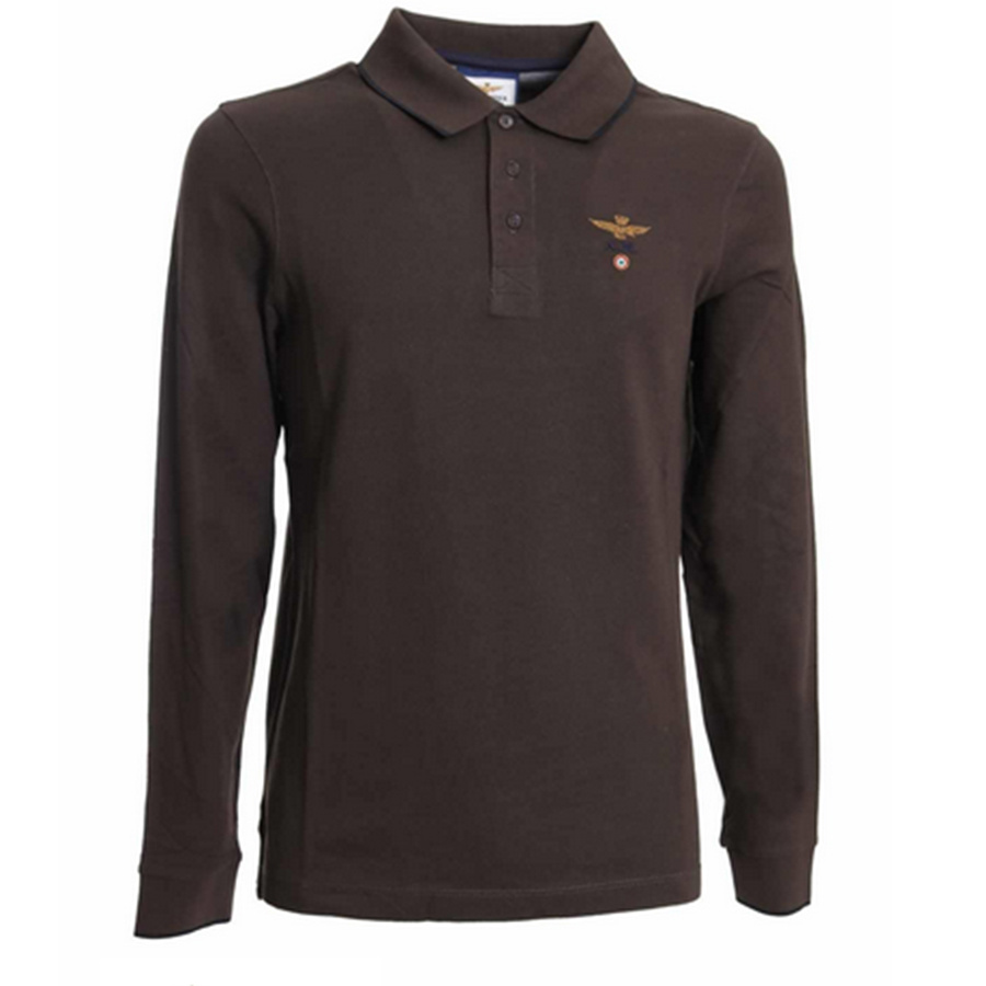 Koszulka Polo Aeronautica Militare PO1313P82 Brązowa