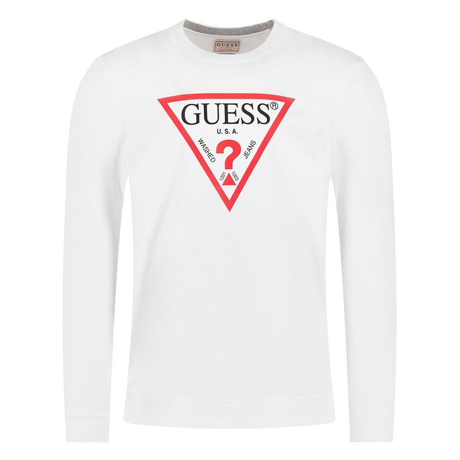 Bluza Męska GUESS LOGO Slim Fit Biały