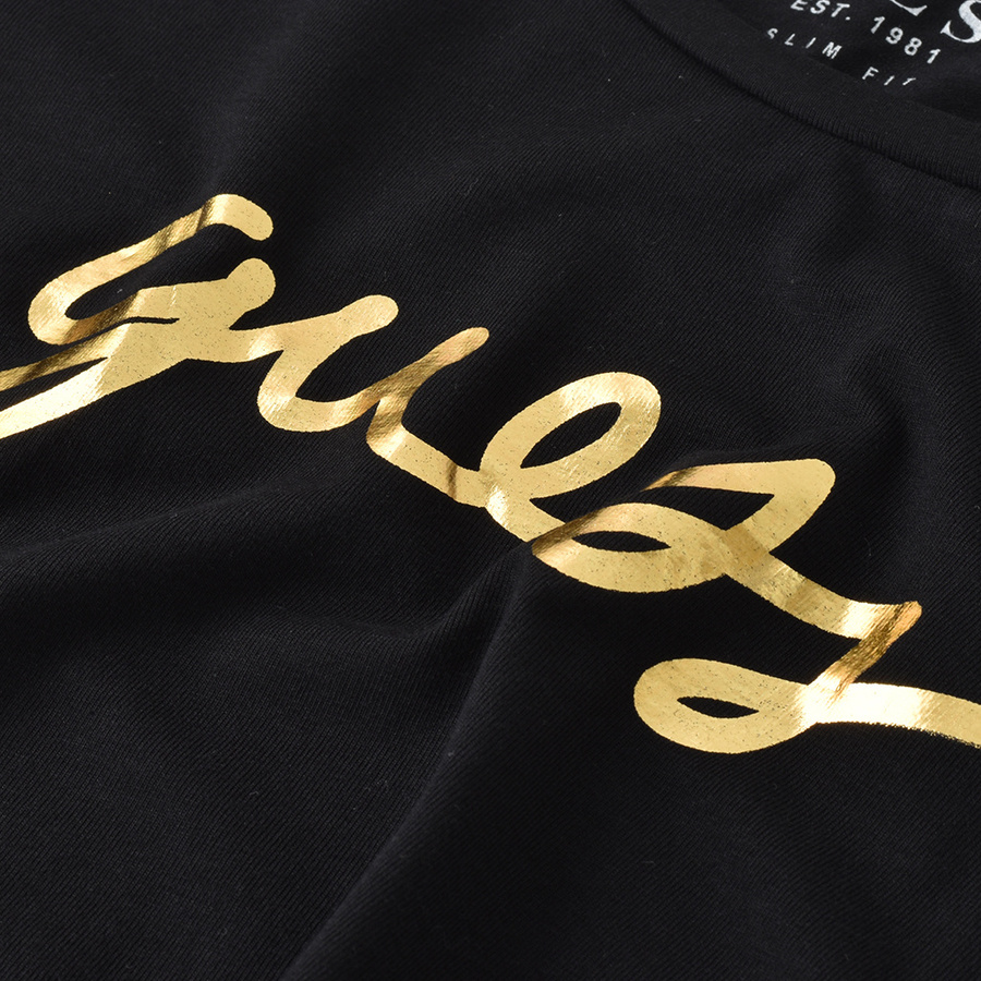 T-shirt Damski GUESS Logo W2RI0 4J1300 Czarny