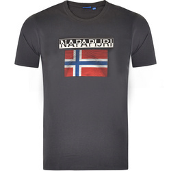 Napapijri T-Shirt Meski NP0A4F7C0021 Popielaty