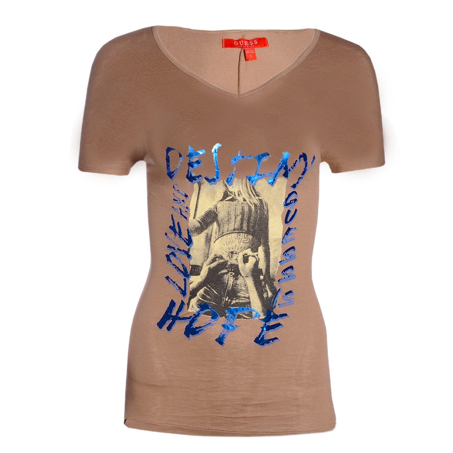 T-shirt Damski GUESS Q2GII3 KB6N1 Brązowy