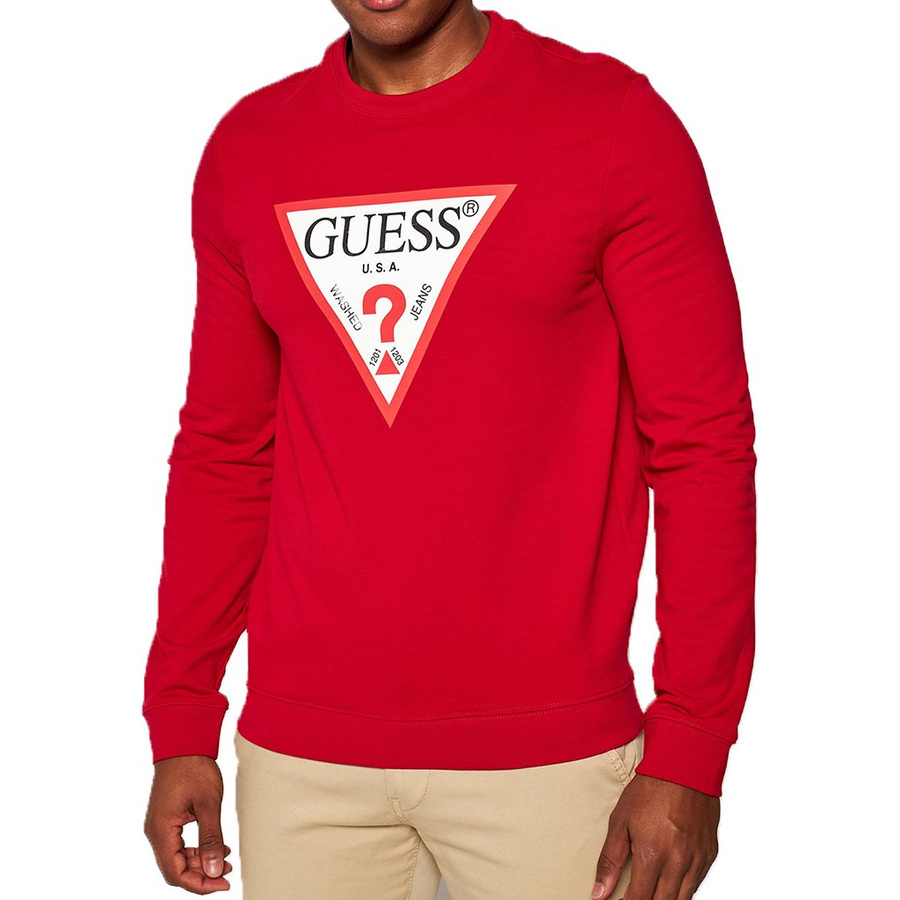 Bluza Męska GUESS LOGO Slim Fit Czerwony