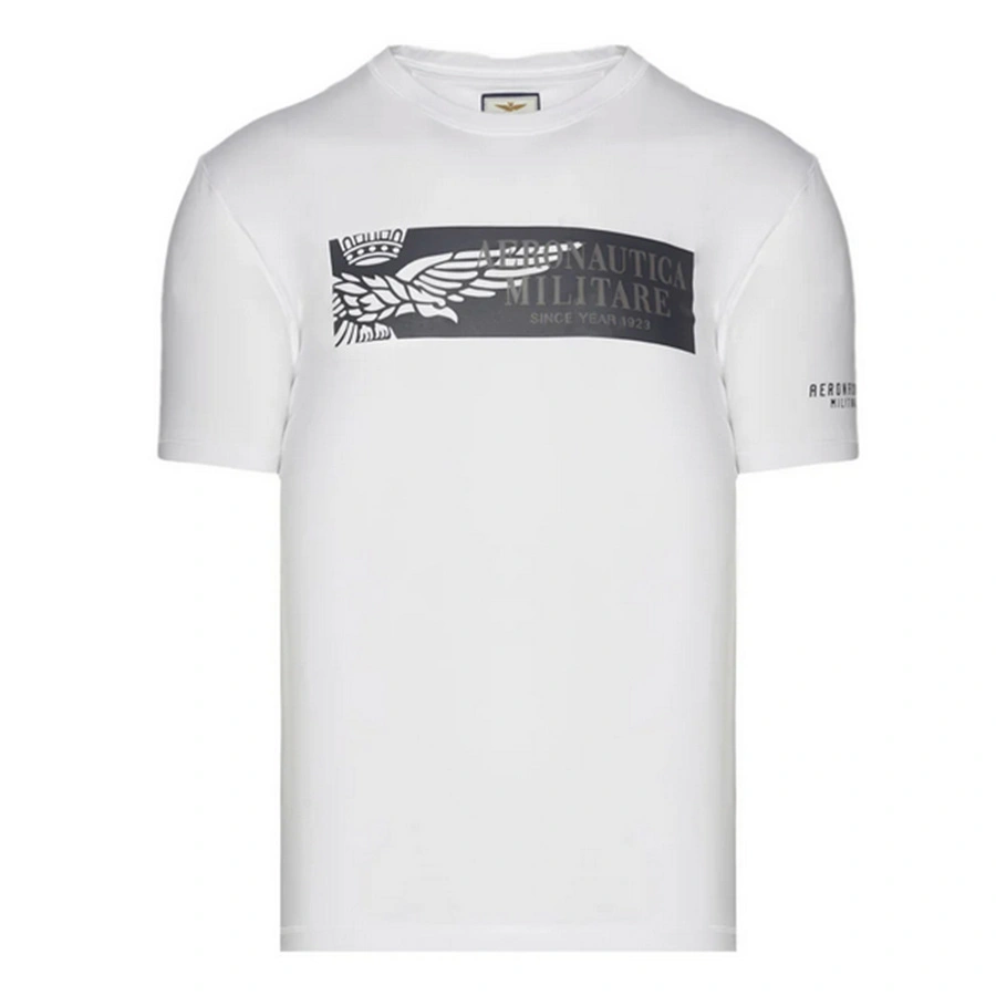T-shirt Męski Aeronautica Militare 221TS1944J507 Biały