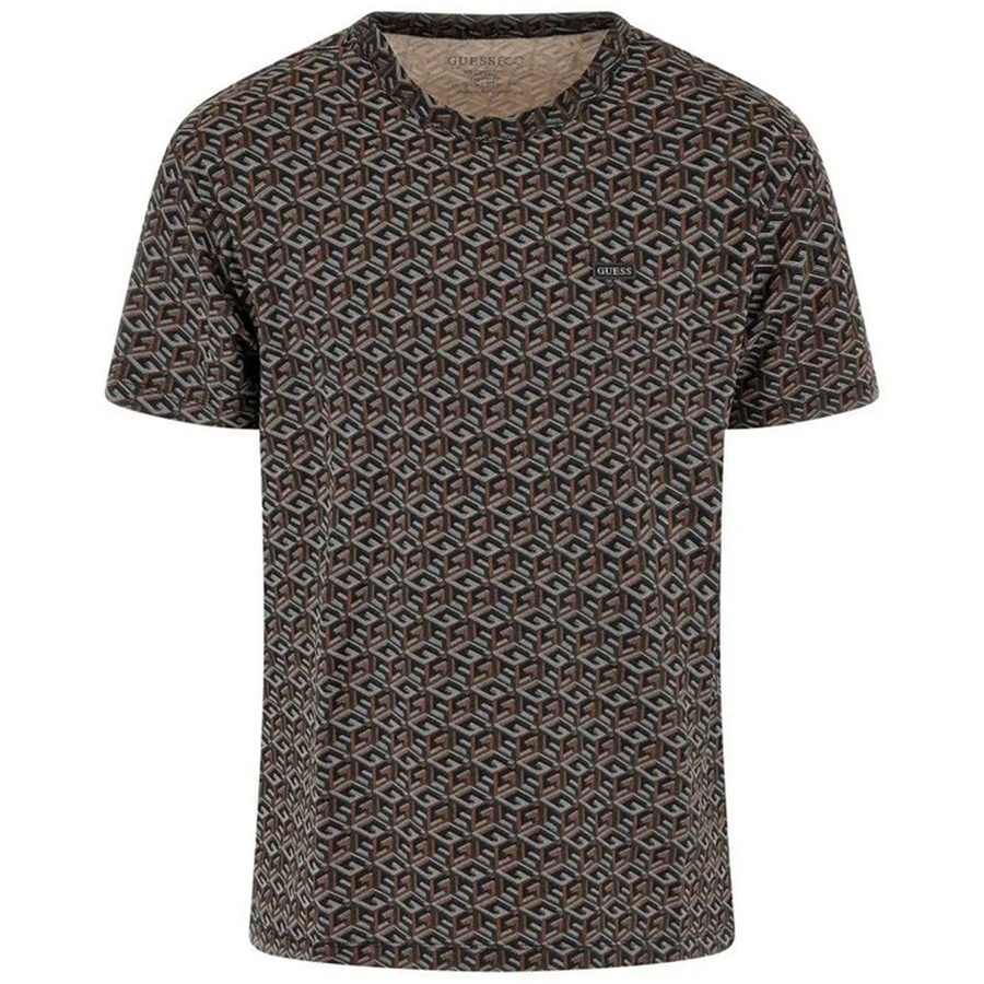T-shirt GUESS Brown Monogram Logo M3GI26 K8FQ4