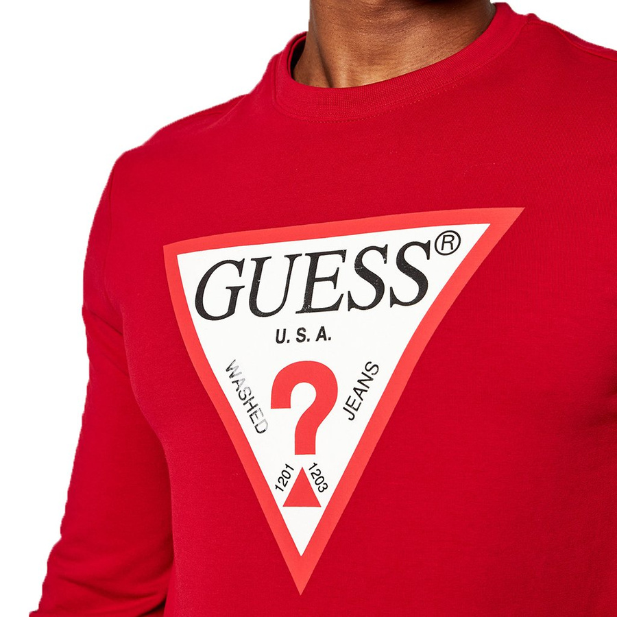 Bluza Męska GUESS LOGO Slim Fit Czerwony